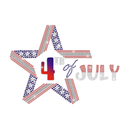 Creative July 4th & American Star Rhinestone Personalised Iron On Transfers